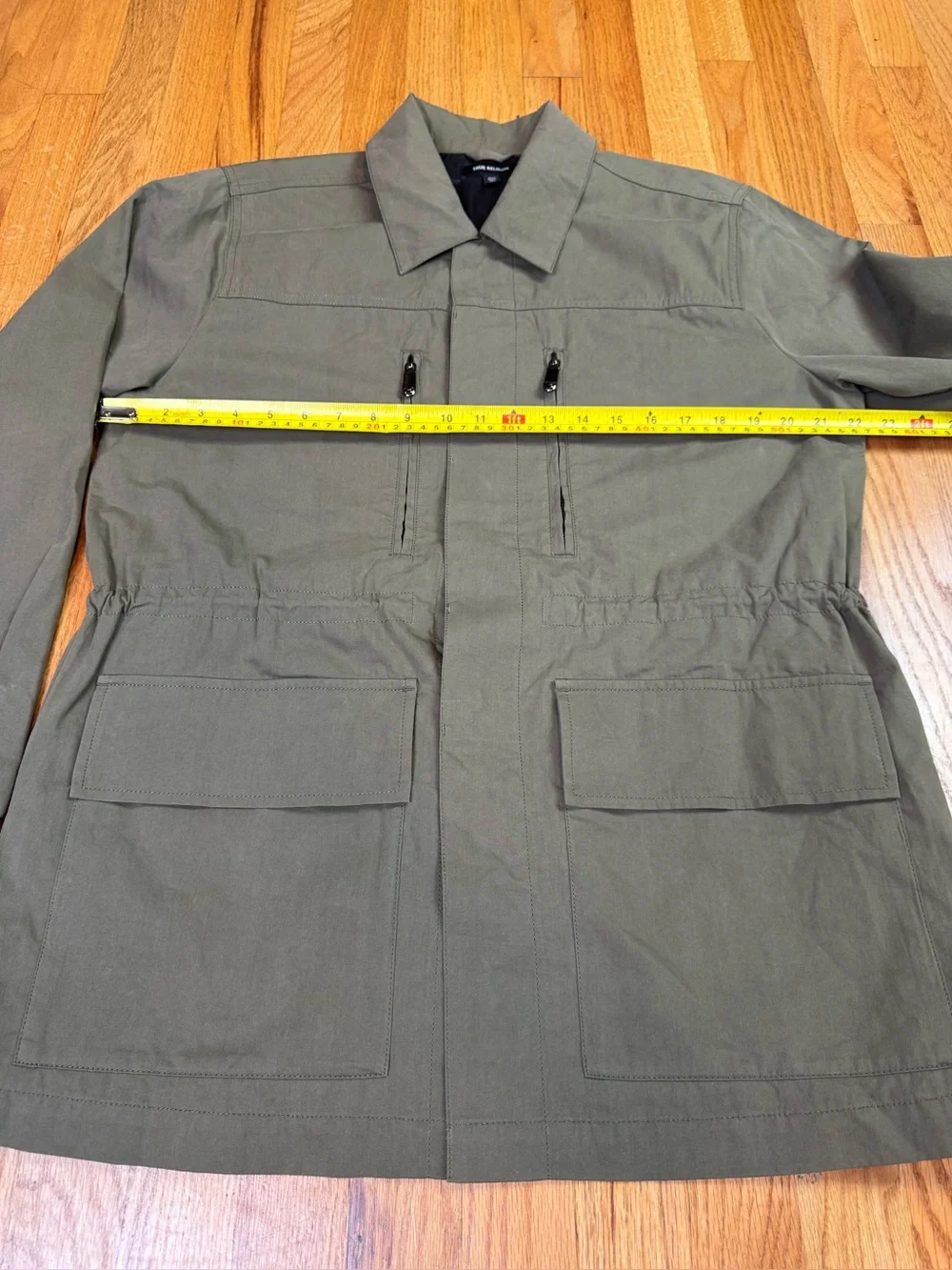 True Religion Men’s Medium Olive Green Cargo Field Jacket Button 103812 Pockets